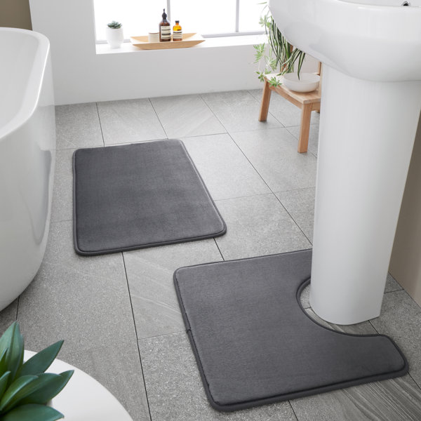 Catherine Lansfield AntiBacterial Memory Foam Bath Mat and Pedestal